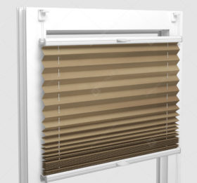 Шторы Плиссе - Аскона темно-бежевый на пластиковые окна